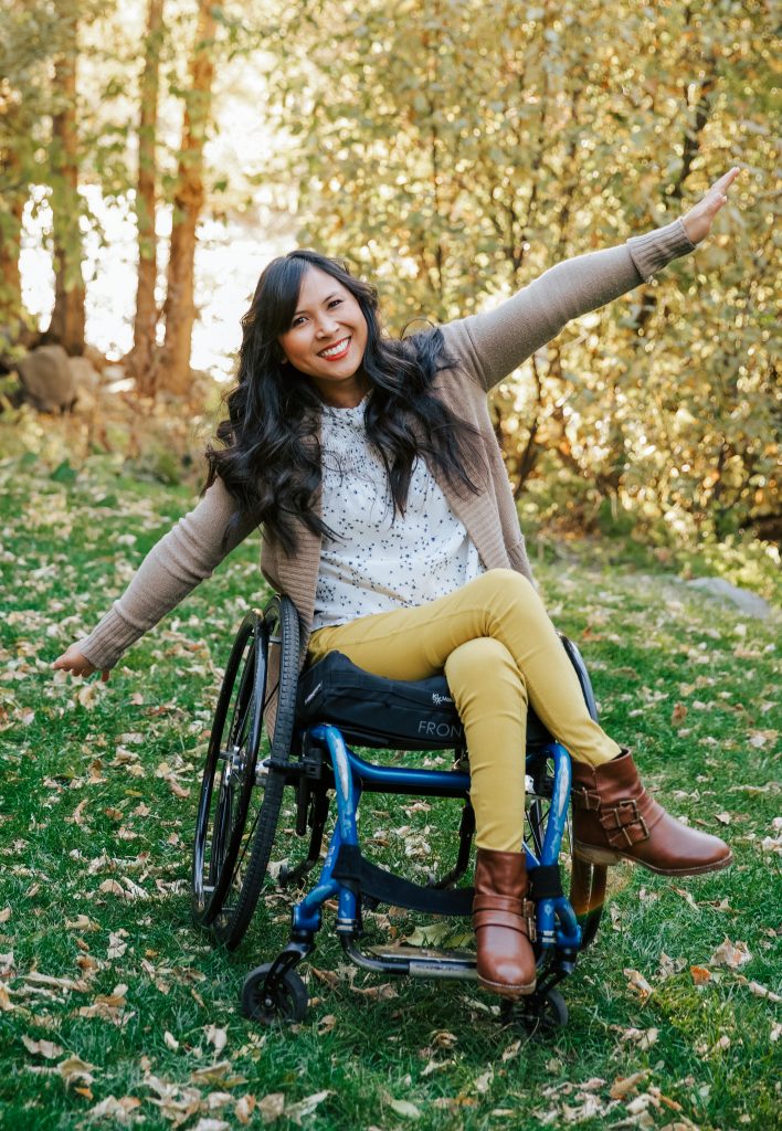 Mama, cyclist, skier, and world traveler in a wheelchair