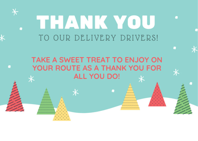 Free Printable’s (Thank You Signs for Delivery Drivers)