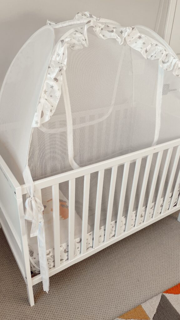 Crib tent to help toddler from climbing out of the crib
