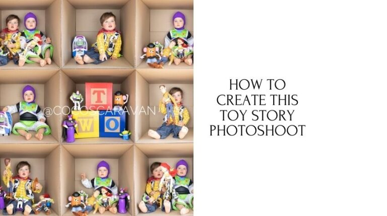 How to create this fun Toy Story birthday box photoshoot