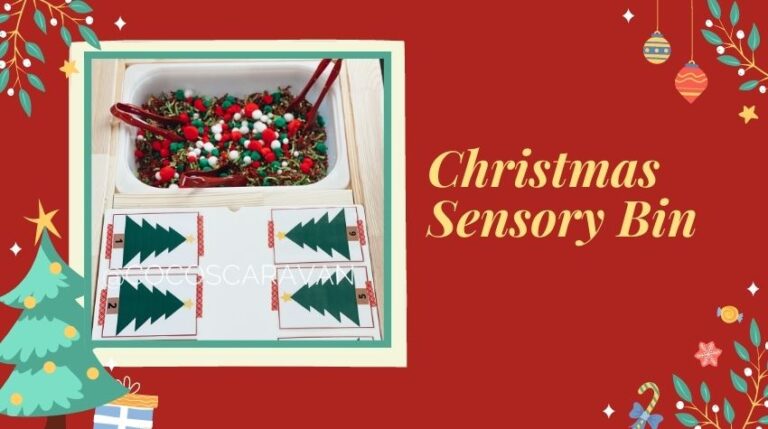 How to make a fun Counting Christmas Sensory Bin