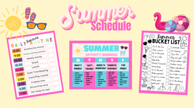 Best summer schedule for kids that you can print