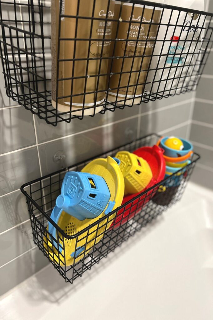 Kids bathroom toy storage