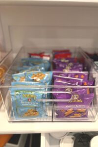How to organize kid snacks in pantry and refrigerator - Coco's Caravan