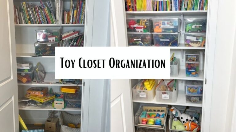 How to organize kid toys: Toy Closet Organization