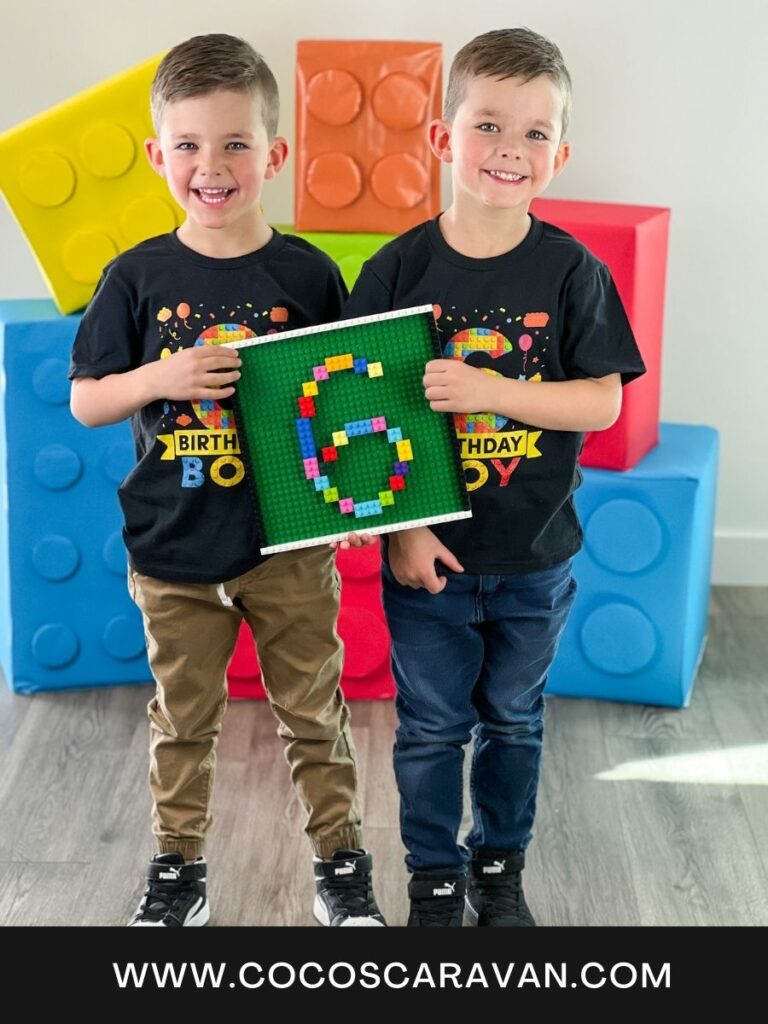 I’m going to show you how to take your kids birthday LEGO photoshoot at home. I wanted a professional photoshoot for my boys sixth birthday, but didn’t want to spend the money. I decided to do it myself and I want to help you do the same. See how I put this adorable LEGO themed birthday photoshoot together.