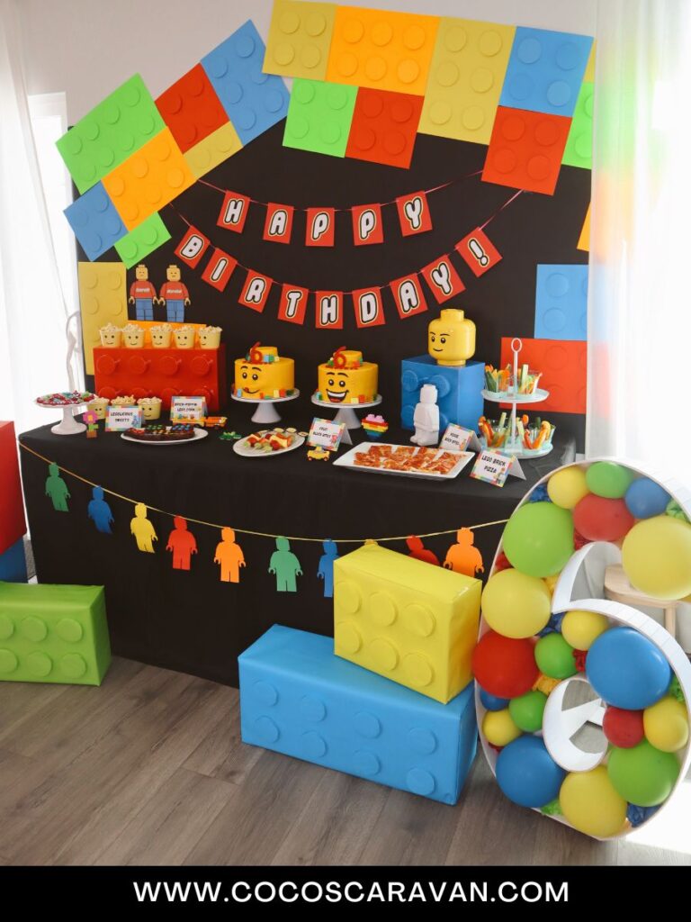 If you’re looking for some great Lego birthday decorations, then you’ve come to the right place. I’ll show you how to create this amazing superhero backdrop and table decorations. Continue reading for links to all the products below.