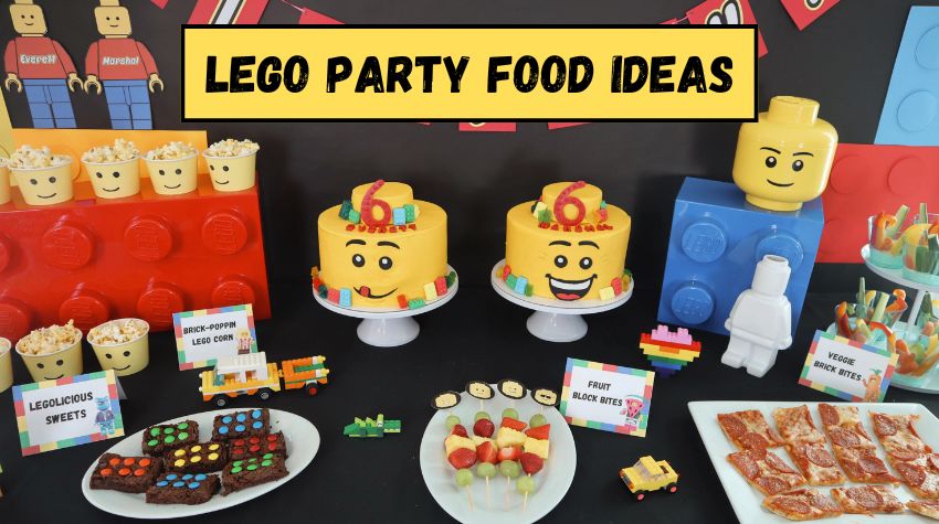 If you are looking for Lego party food ideas you have come to the right place. You’ll find great ideas for food at your kids Lego party. I love when the food goes along with the theme and I had fun coming up with ideas that worked with Legos. You will also find free printable food labels below.