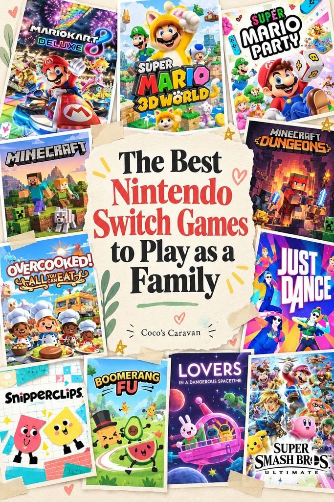Discover our favorite Nintendo Switch games to play as a family, with age suggestions, player counts, and tips for your next family game night!